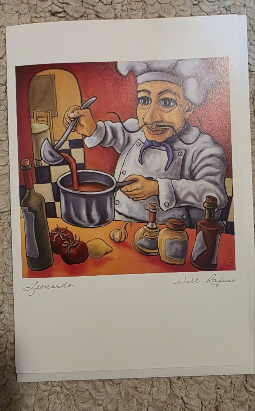 4/$67 Deal! Leonardo Chef Art Print By Will Rafuse